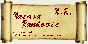Nataša Ranković vizit kartica